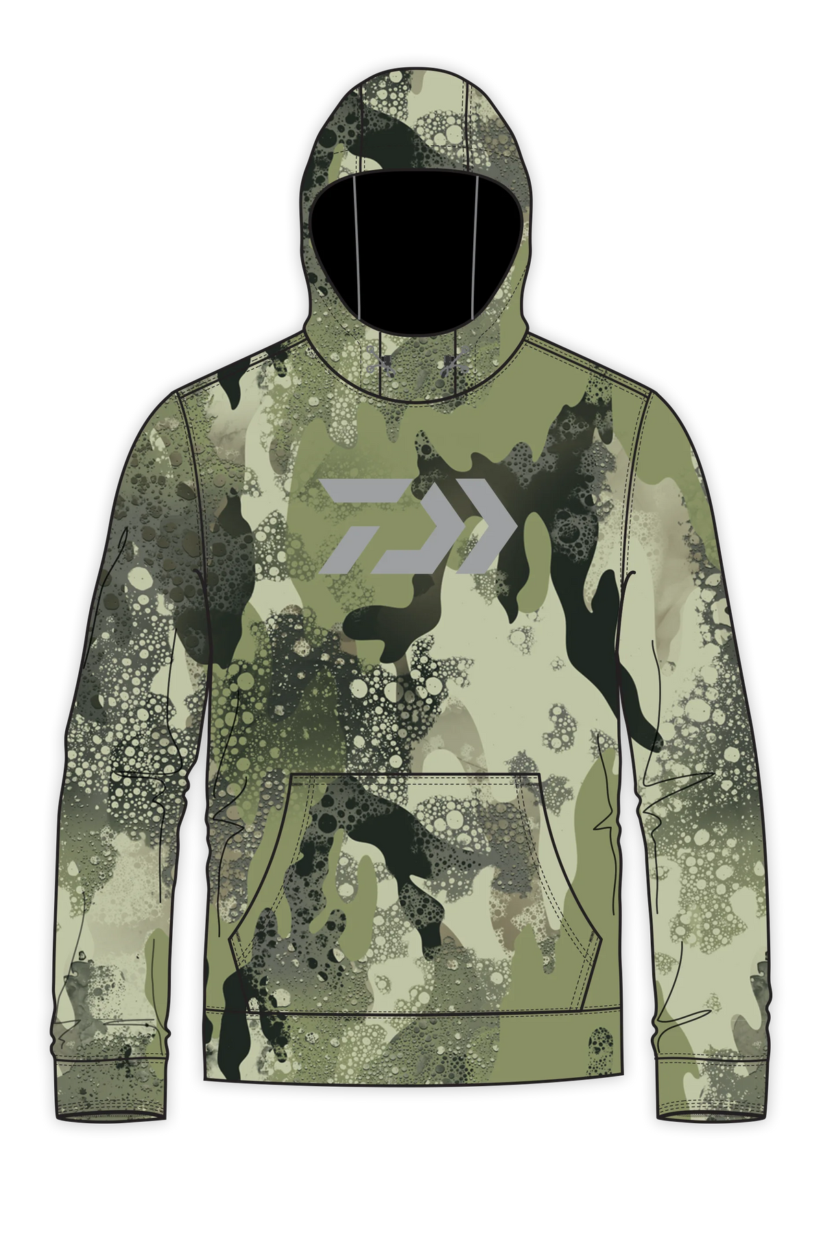 D-Vec Grey Logo Woods Camo Fleece Hoodie